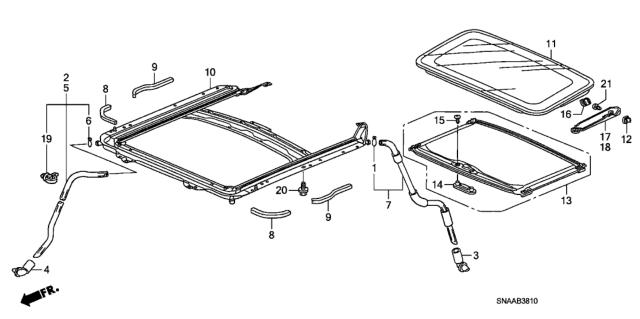 2009 Honda Civic 4 Door EX-L (NAVIGATION) KA 5MT Sliding Roof Diagram