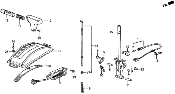 1986 Honda Civic Escutcheon, Console Diagram for 54710-SB2-710