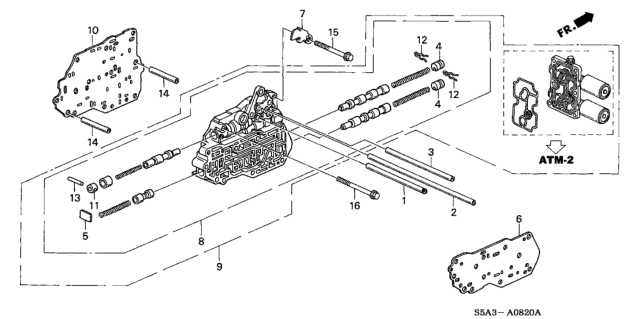 2003 Honda Civic 4 Door LX (SIDE SRS) KA 4AT AT Secondary Body Diagram