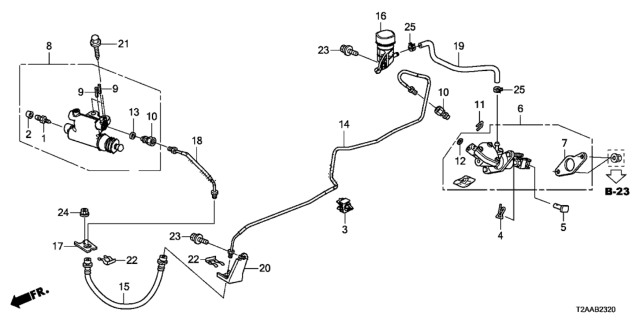 2017 Honda Accord 4 Door EX KA 6MT Clutch Master Cylinder Diagram