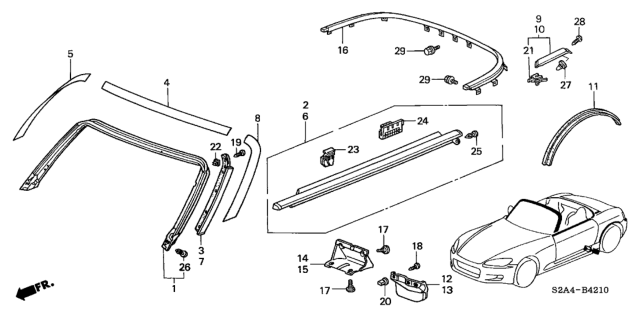 2004 Honda S2000 Molding - Protectors Diagram