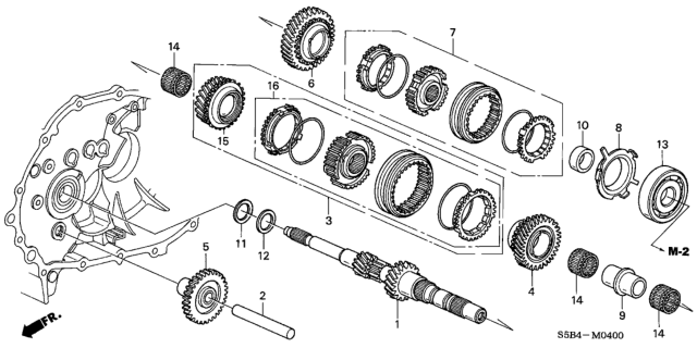 2004 Honda Civic 4 Door MX (HYBRID) KL 5MT MT Mainshaft Diagram