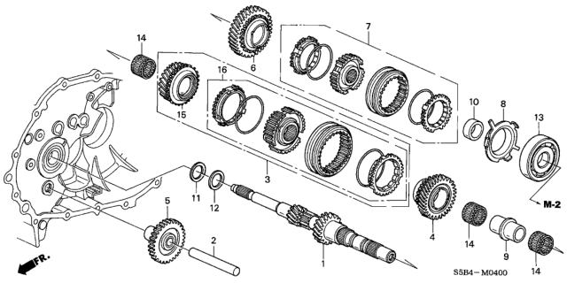 2003 Honda Civic Gear, Mainshaft Fourth Diagram for 23450-PZB-B00