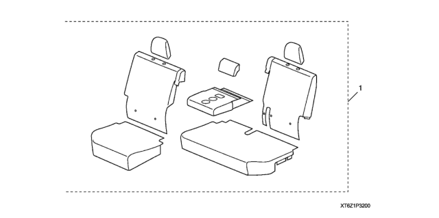 2017 Honda Ridgeline 4 Door RTL (AWD) KA 6AT Seat Cover (2nd Row) Diagram
