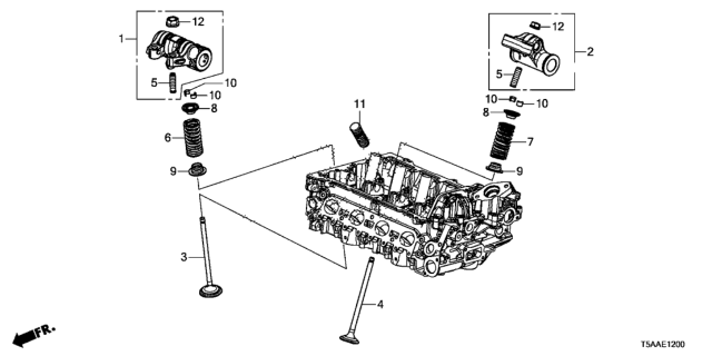 2019 Honda Fit Arm Assembly, Exhuast Rocker Diagram for 14625-5R0-000