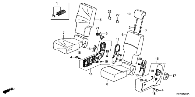 2020 Honda Odyssey Cover, Center Seat Reclining (Lower) (Inner) *NH781L* (MOCHA GRAY) Diagram for 81953-TK8-A21ZF