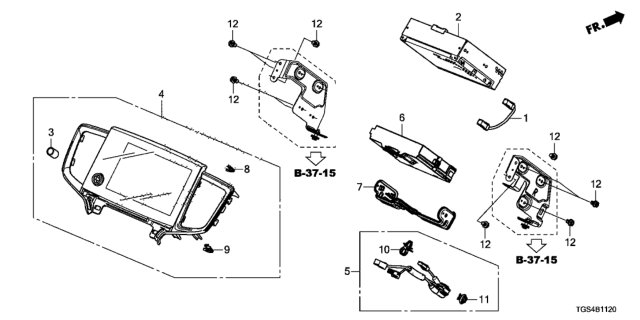 2020 Honda Passport ASSY,INFO CTRL Diagram for 39540-TGS-AD4