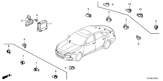 2019 Honda Accord Sensor Assembly, Parking (Obsidian Blue Pearl) Diagram for 39680-T0A-R12ZJ