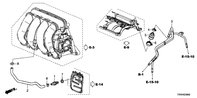 2019 Honda Clarity Plug-In Hybrid Tube, PCV Diagram for 17131-5WJ-A00