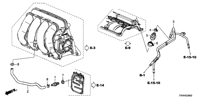 2019 Honda Clarity Plug-In Hybrid Pipe Comp, Breather Diagram for 17135-5WJ-A00