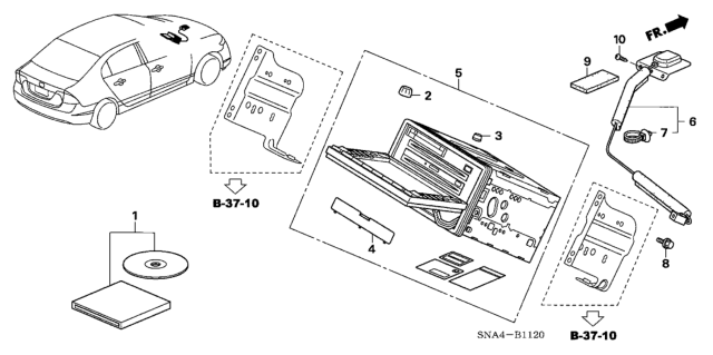 2007 Honda Civic Navigation Cntl*NH608L* Diagram for 39540-SNA-A20ZARM