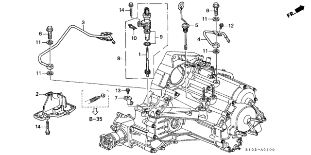 1997 Honda CR-V AT ATF Pipe - Speedometer Gear Diagram