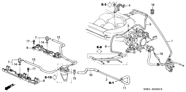 2001 Honda Odyssey Stay, Mount Control Tube Diagram for 36182-P8F-A00