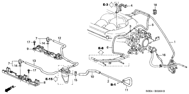 2001 Honda Odyssey Tube A, Mount Control Diagram for 36183-P8F-A00