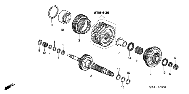 2007 Honda Accord Hybrid 4 Door HYBRID KA 5AT AT Mainshaft Diagram