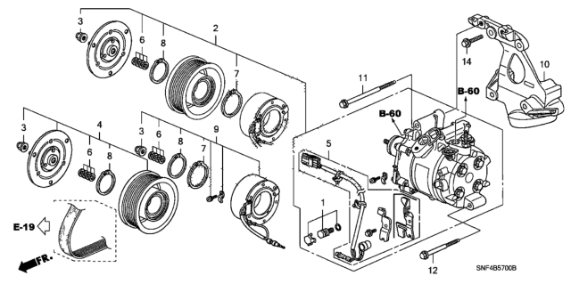 2006 Honda Civic A/C Compressor Diagram