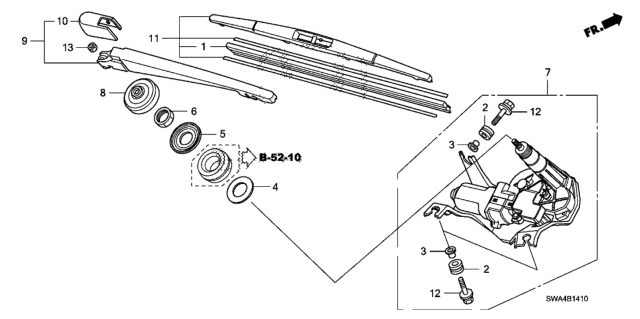 2007 Honda CR-V Rear Wiper Diagram