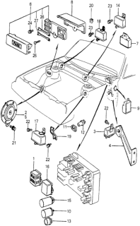 1980 Honda Prelude Relay, Turn Signal (Front-2104) (Mitsuba) Diagram for 38300-692-673