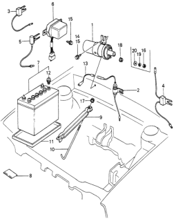 1981 Honda Civic Bolt, Battery Setting Diagram for 31513-SA0-670