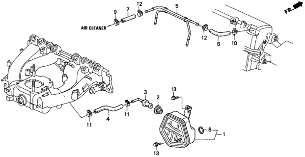 1996 Honda Del Sol 2 Door S KA 5MT Breather Chamber Diagram