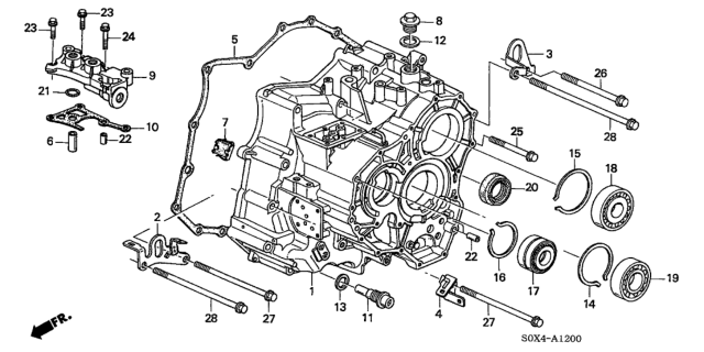 2002 Honda Odyssey 5 Door EXL (LEATHER RES) KA 5AT AT Transmission Housing (5AT) Diagram