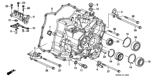 2003 Honda Odyssey AT Transmission Housing (5AT) Diagram