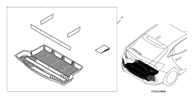 2021 Honda Civic 5 Door LX KA CVT Cargo Tray With Dividers (5D) Diagram
