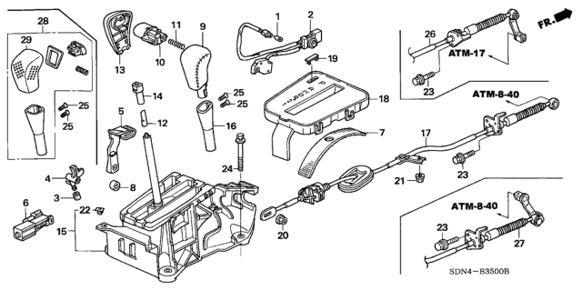 2005 Honda Accord Select Lever Diagram