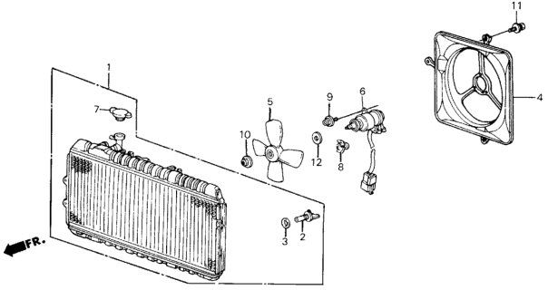 1987 Honda Civic Radiator (Toyo) Diagram