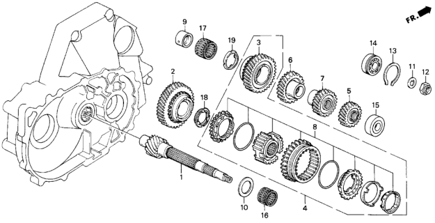 1995 Honda Prelude MT Countershaft Diagram