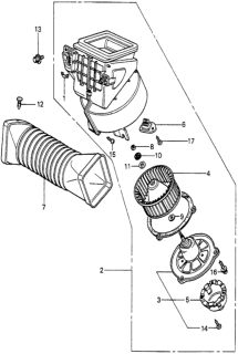 1980 Honda Prelude Blower Assembly Diagram for 39410-692-673