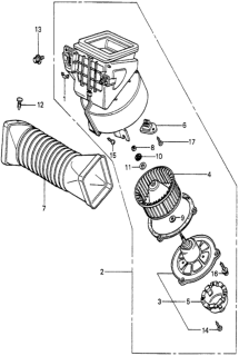 1979 Honda Prelude Motor, Blower Diagram for 39430-692-003