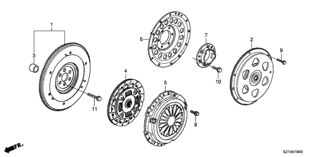 2015 Honda CR-Z Disk, FRiction Diagram for 22200-RTX-005