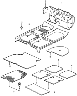 1985 Honda Accord Muffler, RR. Floor Diagram for 72851-SA5-010