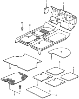 1985 Honda Accord Floor Mat *YR83L* (MEEK TAN) Diagram for 72820-SA6-681ZB