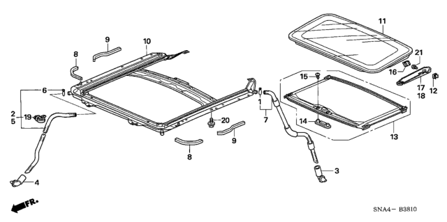 2008 Honda Civic Sunshade Assy. *NH220L* (CLEAR GRAY) Diagram for 70600-SNA-A01ZD