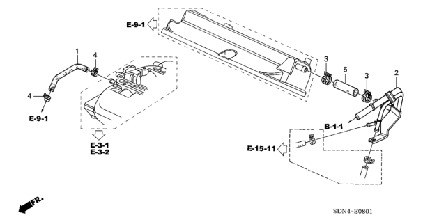 2005 Honda Accord Tube, PCV Diagram for 11856-RCA-A00