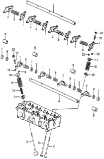 1985 Honda Accord Screw, Tappet Adjusting Diagram for 14745-657-000