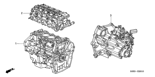 2003 Honda Civic Engine Assy. - Transmission Assy. Diagram