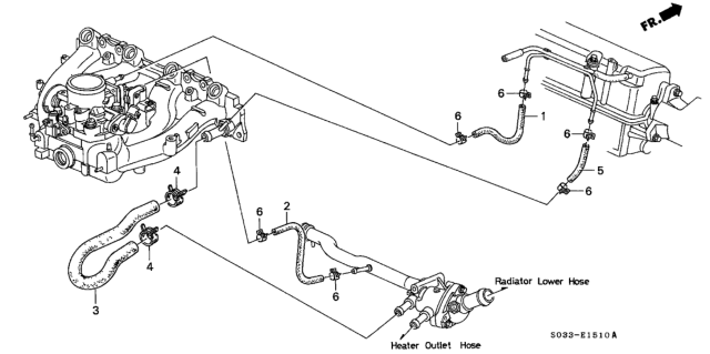 2000 Honda Civic Water Hose Diagram