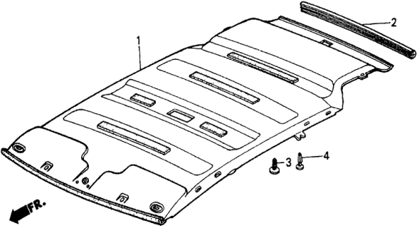 1987 Honda Civic 5 Door 4WD KA 5MT Headliner Trim Diagram
