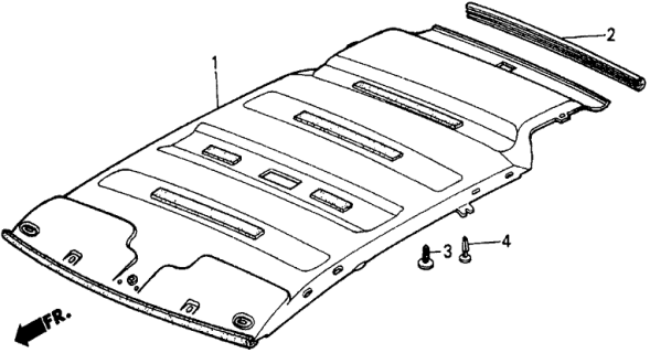 1986 Honda Civic Headliner Trim Diagram