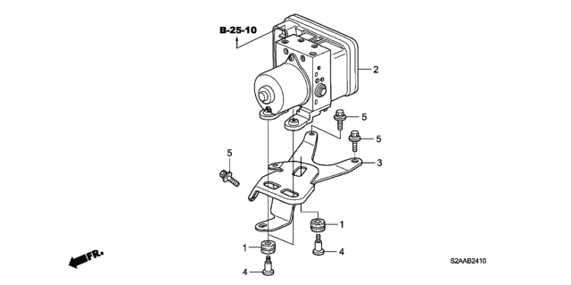 2008 Honda S2000 Modulator Assembly, Vsa Diagram for 57110-S2A-S01