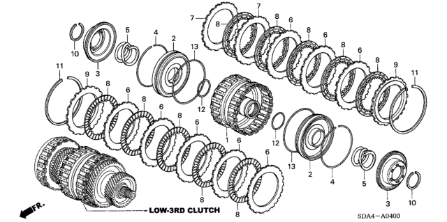 2003 Honda Accord Spring, Clutch Wave Diagram for 22536-PRP-003
