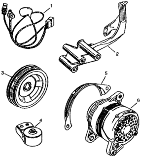 1976 Honda Civic Bolt, A.C.G. Bracket Diagram for 38923-657-670