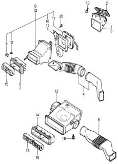 1980 Honda Accord 4 Door DX KL HMT Fresh Air Vents Diagram