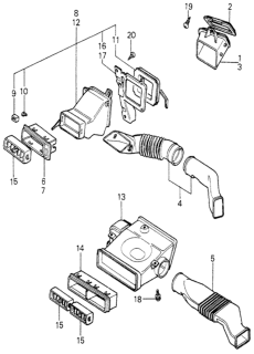 1981 Honda Accord Panel, L. FResh Air Diagram for 64416-671-010