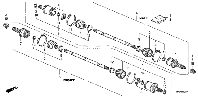 2012 Honda Crosstour Rear Driveshaft Diagram