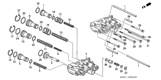 2001 Honda Civic Spring A, Second Accumulator Diagram for 27588-PLX-000