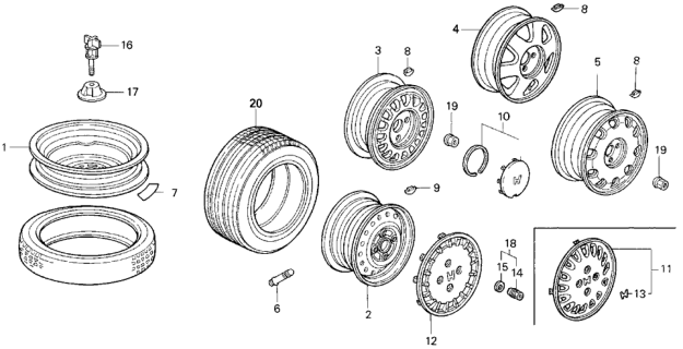 1992 Honda Accord Disk, Aluminum Wheel (15X5 1/2Jj) (A.M.W.) Diagram for 42700-SM2-A01